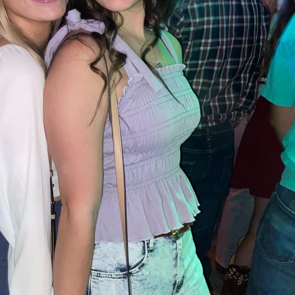 Altar'd State Lilac Ruffle Blouse